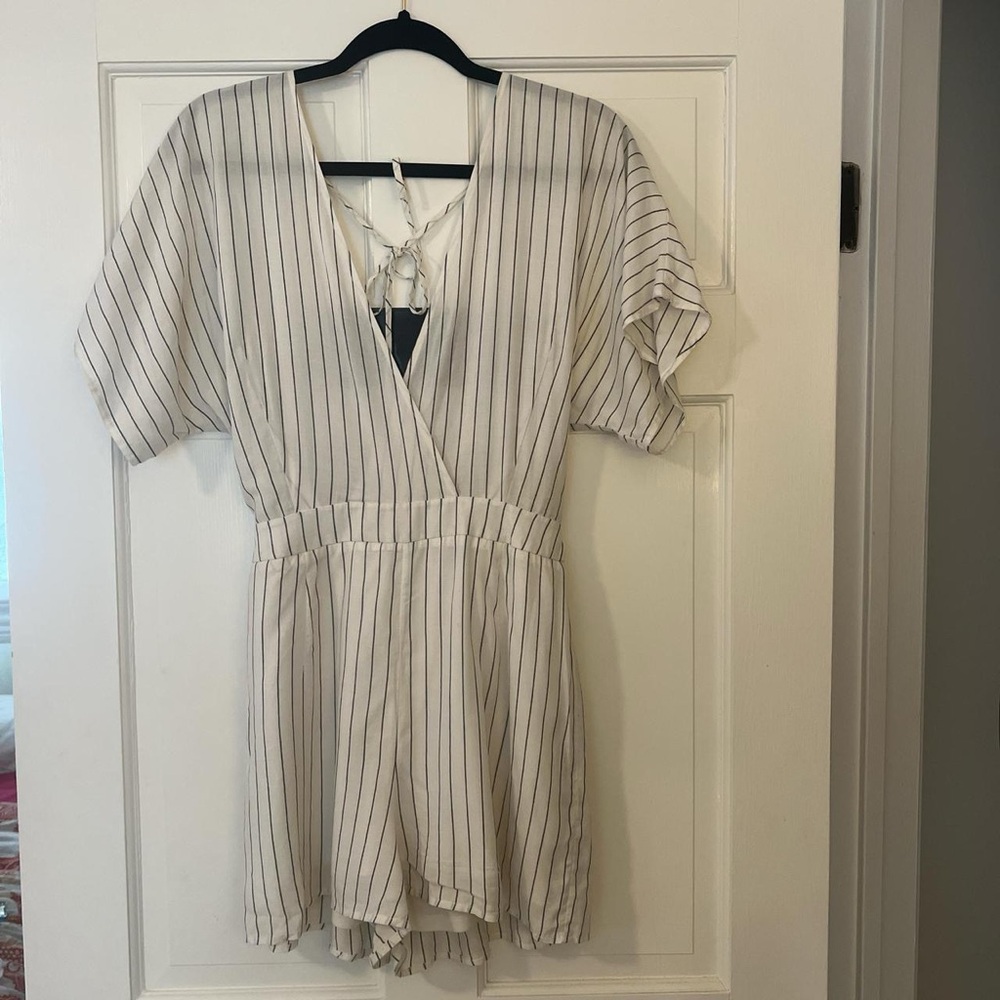 Striped White Romper